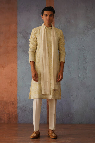 Zihab - Light Mehendi Green Kurta Set with Dupatta