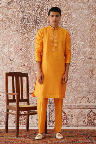 Arman - Mustard Mirror Embroidered Kurta Set