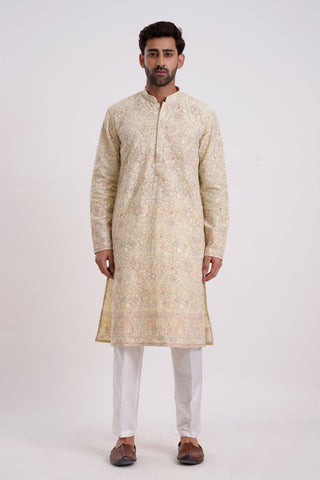 LIGHT MEHANDI VISCOSE GEORGETTE SEQUINED KURTA SET