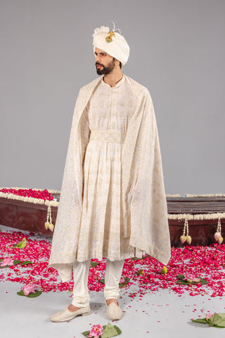 Nawab Ivory Sherwani Set