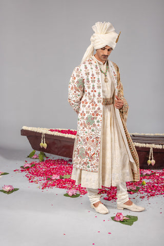Rangrez Ivory Sherwani Set