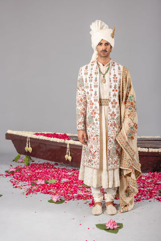 Rangrez Ivory Sherwani Set