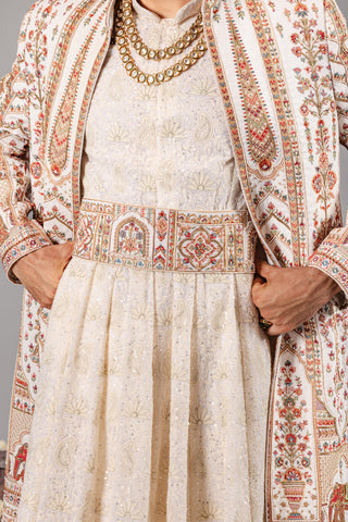 Hathimahal Ivory Sherwani Set