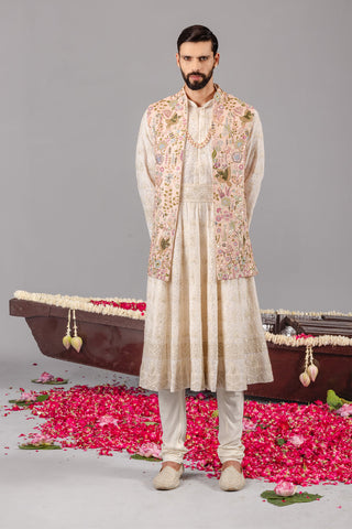 Phoolpankh Pink Jacket Anarkali Set
