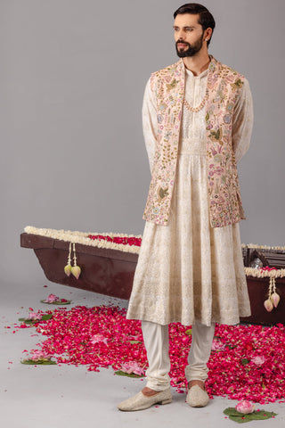 Vivek Keshari in Phoolpankh Pink Jacket Anarkali Set