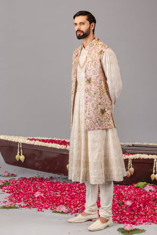 Phoolpankh Pink Jacket Anarkali Set