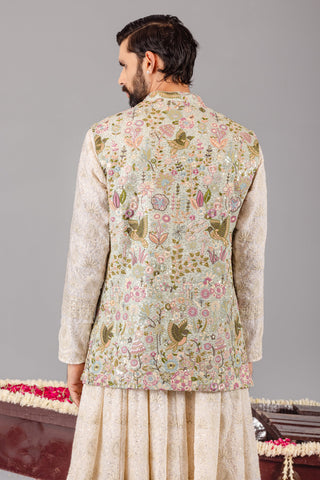 Phoolpankh  Skyblue Jacket Anarkali Set