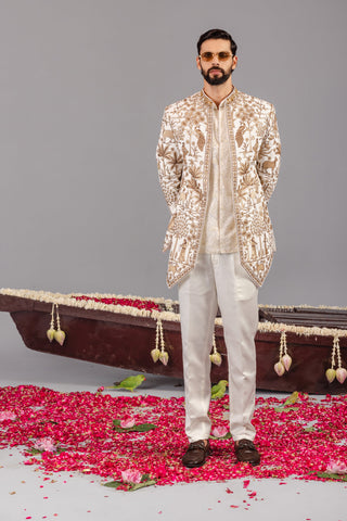Pichwai  Ivory Jodhpuri Set
