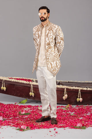 Pichwai  Ivory Jodhpuri Set
