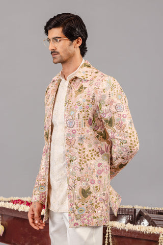 Phoolpankh Pink Jodhpuri Set