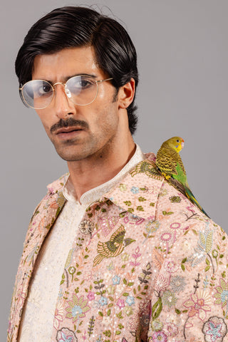 Phoolpankh Pink Jodhpuri Set