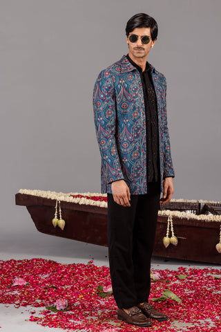 Mayur Blue Jodhpuri Set