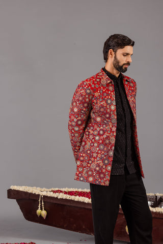 Laalbagh Marron Jodhpuri Set