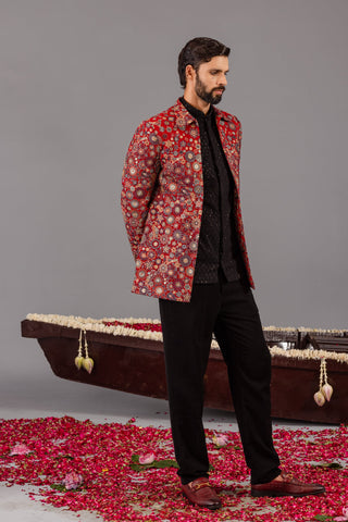 Laalbagh Marron Jodhpuri Set