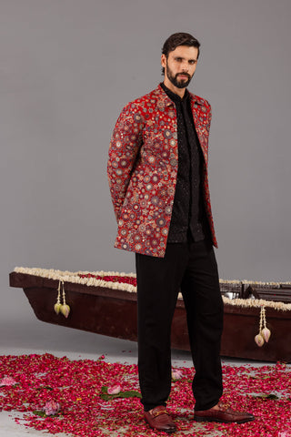 Laalbagh Marron Jodhpuri Set