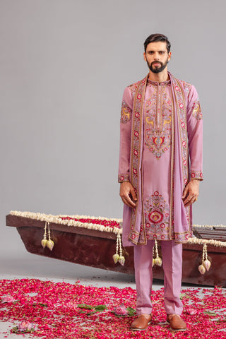 Deer Garden Purple Kurta Set
