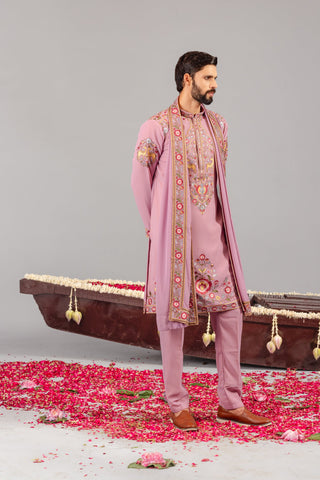 Deer Garden Purple Kurta Set