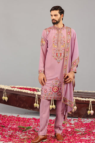 Deer Garden Purple Kurta Set