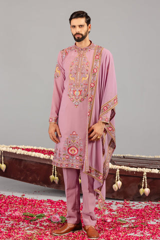 Deer Garden Purple Kurta Set