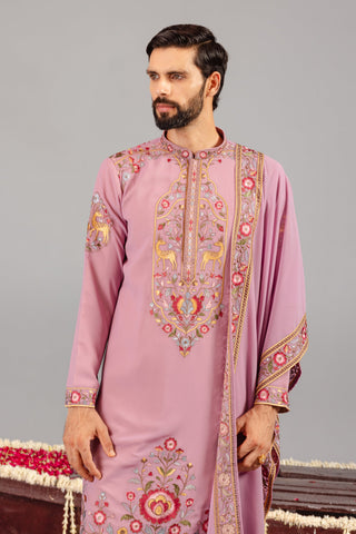 Tusshar Kapoor in Deer Garden Purple Kurta Set