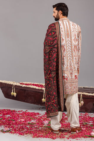 Karan Kundrra in Mughal Ivory Kurta Set