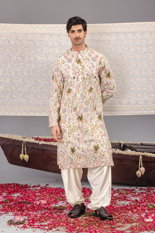 Pawan Kumar in PhoolPankh Ivory Kurta Set