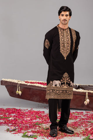 Chaar Kadam Black Kurta Set