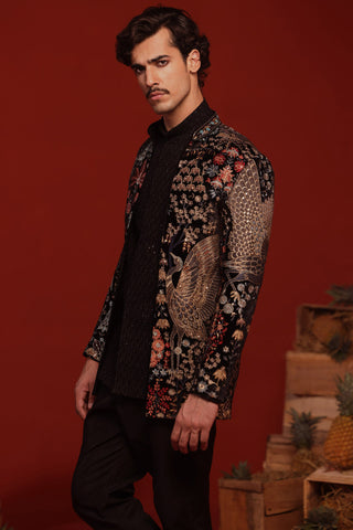 Lakshay Narula in Trilok Black Jodhpuri Set