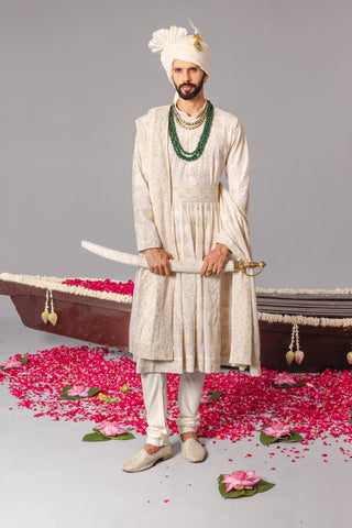 Nawab Ivory Sherwani Set