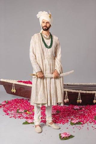 Nawab Ivory Sherwani Set