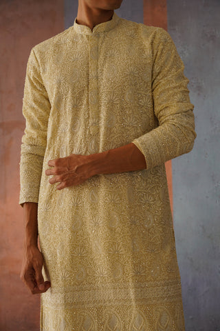 Zihab - Light Mehendi Green Kurta Set with Dupatta