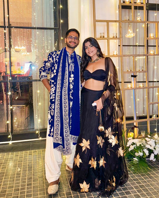 Shivesh Bhatia in Aruna Navy Kurta set with patiyala and dupatta