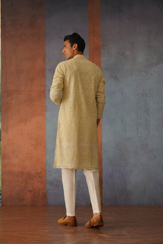 Zihab - Light Mehendi Green Kurta Set with Dupatta