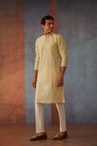 Zihab - Light Mehendi Green Kurta Set with Dupatta