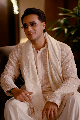 Abhishek Sharma in Riaz Pink Kurta Set