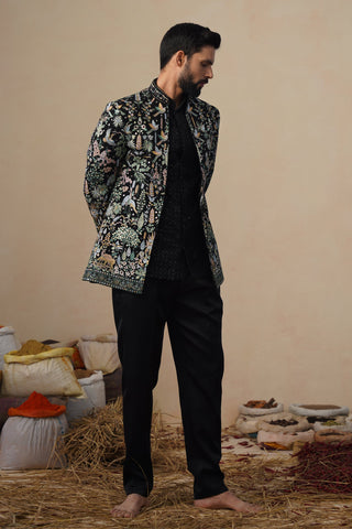 PARIND BLACK JODHPURI SET
