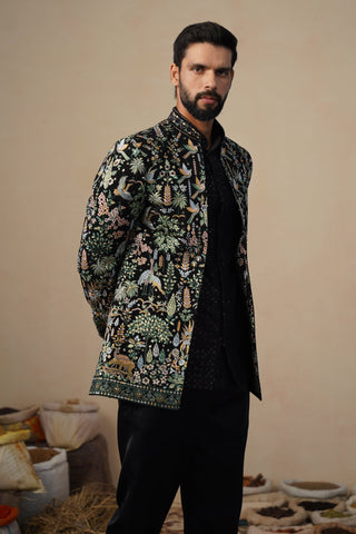 PARIND BLACK JODHPURI SET