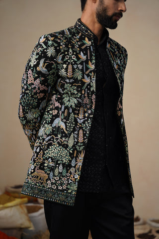 PARIND BLACK JODHPURI SET