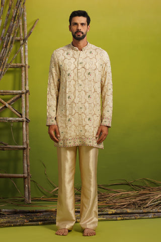 AARSH GOLDEN SHORT KURTA SET