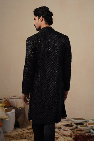 VED CUTDANA BLACK INDOWESTERN SET
