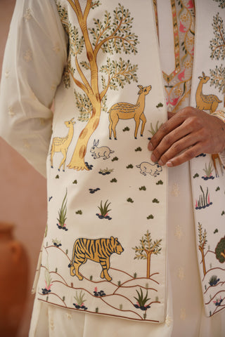 Dev Jacket Kurta Set with dupatta