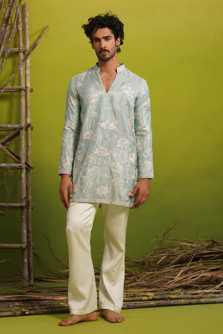 VAYUN SKY BLUE SHORT KURTA SET