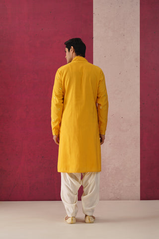 Palash-Mirror Work Patiyala Kurta Set