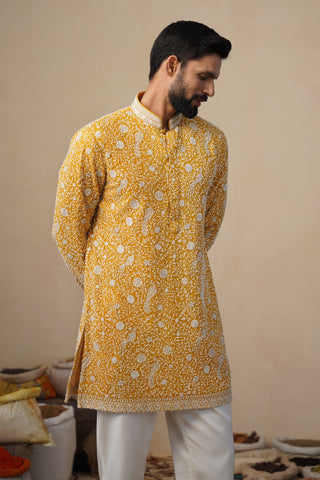 SAMAR CUTDANA HALDI SHORT KURTA SET