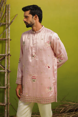 VEDANSH PINK SHORT KURTA SET