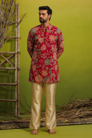 SAHAR HOT PINK SHORT KURTA SET