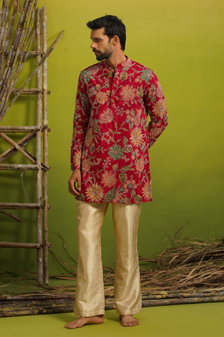 SAHAR HOT PINK SHORT KURTA SET