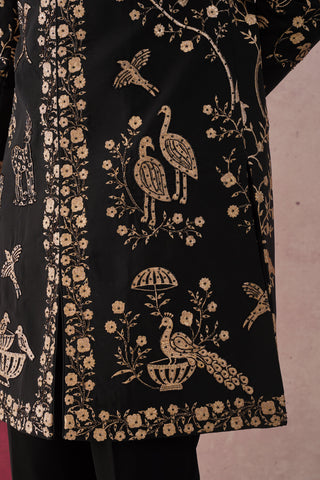 Sukrit - Black Sherwani with Cutdana and Zari work