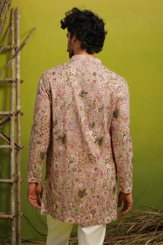 PHOOL PINK SHORT KURTA SET