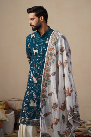 VYOM TEAL BLUE KURTA SET